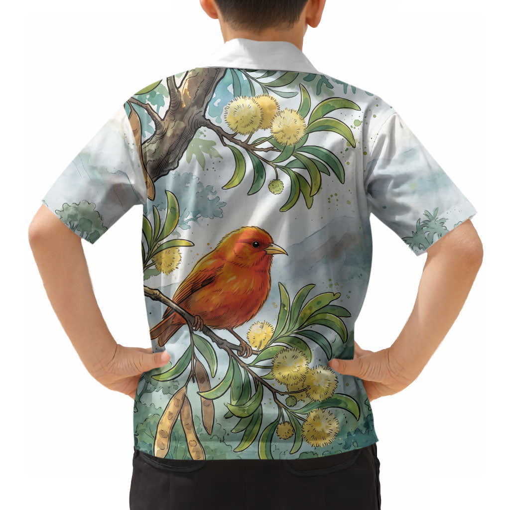 Aloha Hawaii Akepa Koa Tree Watercolor Hawaiian Shirt LT14 - Polynesian Pride