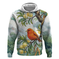 Aloha Hawaii Akepa Koa Tree Watercolor Hoodie