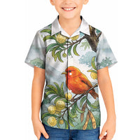 Aloha Hawaii Akepa Koa Tree Watercolor Kid Hawaiian Shirt LT14 Kid Watercolor - Polynesian Pride