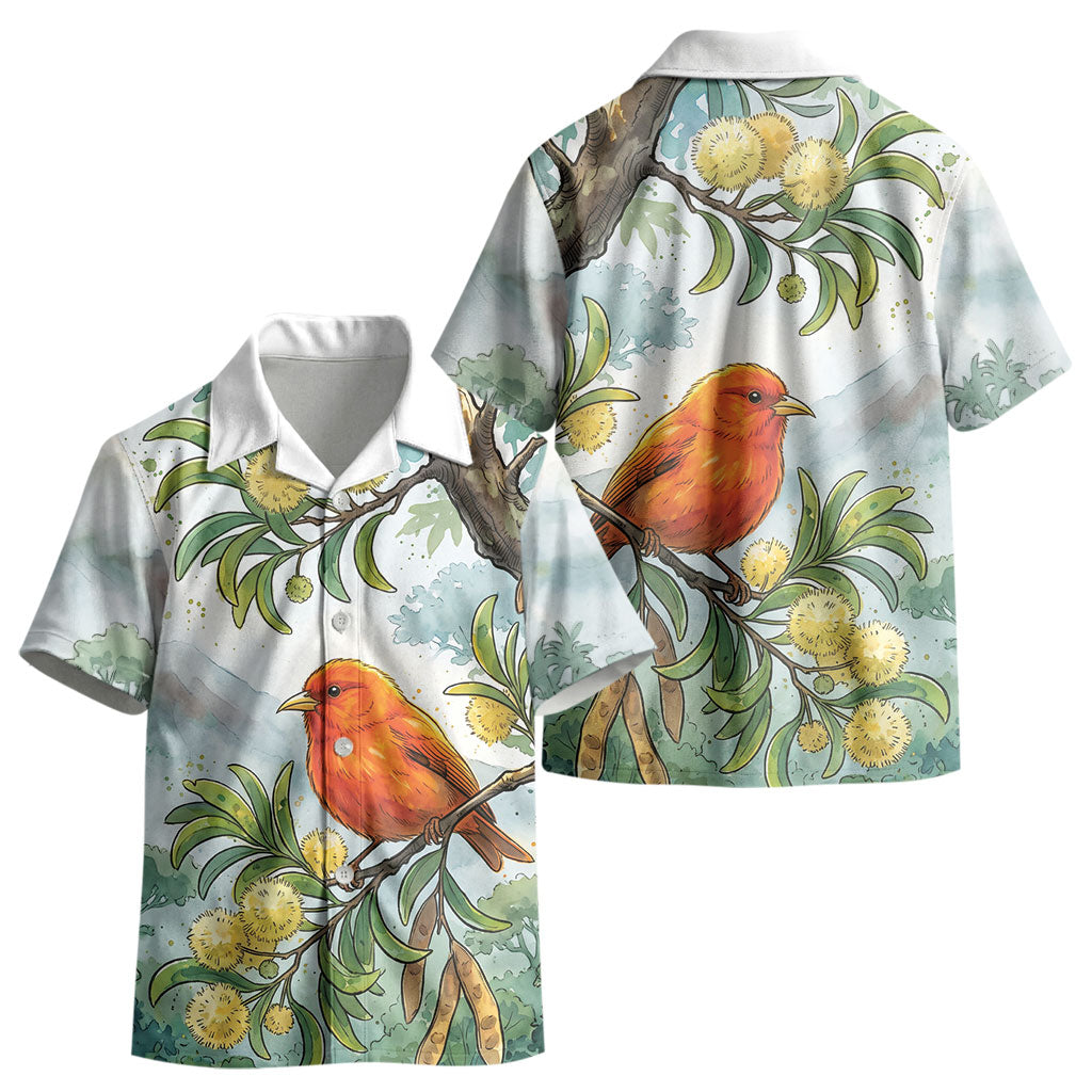 Aloha Hawaii Akepa Koa Tree Watercolor Kid Hawaiian Shirt LT14 - Polynesian Pride
