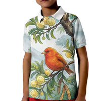 Aloha Hawaii Akepa Koa Tree Watercolor Kid Polo Shirt LT14 Kid Watercolor - Polynesian Pride