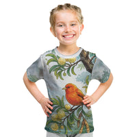 Aloha Hawaii Akepa Koa Tree Watercolor Kid T Shirt