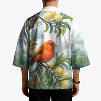 Aloha Hawaii Akepa Koa Tree Watercolor Kimono LT14 - Polynesian Pride