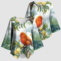 Aloha Hawaii Akepa Koa Tree Watercolor Kimono Sleeve Blouse LT14 - Polynesian Pride