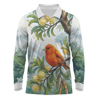 Aloha Hawaii Akepa Koa Tree Watercolor Long Sleeve Polo Shirt LT14 Watercolor - Polynesian Pride