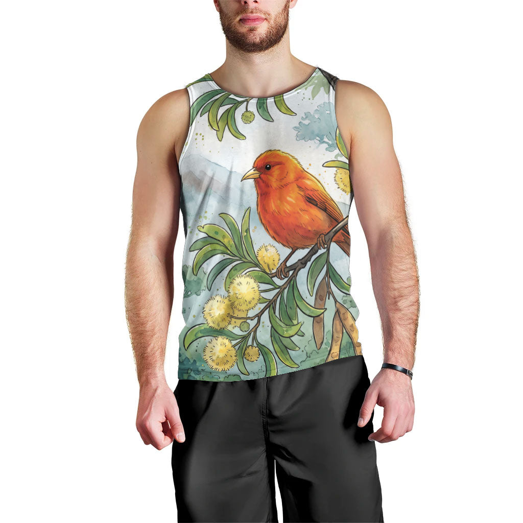 Aloha Hawaii Akepa Koa Tree Watercolor Men Tank Top LT14 - Polynesian Pride