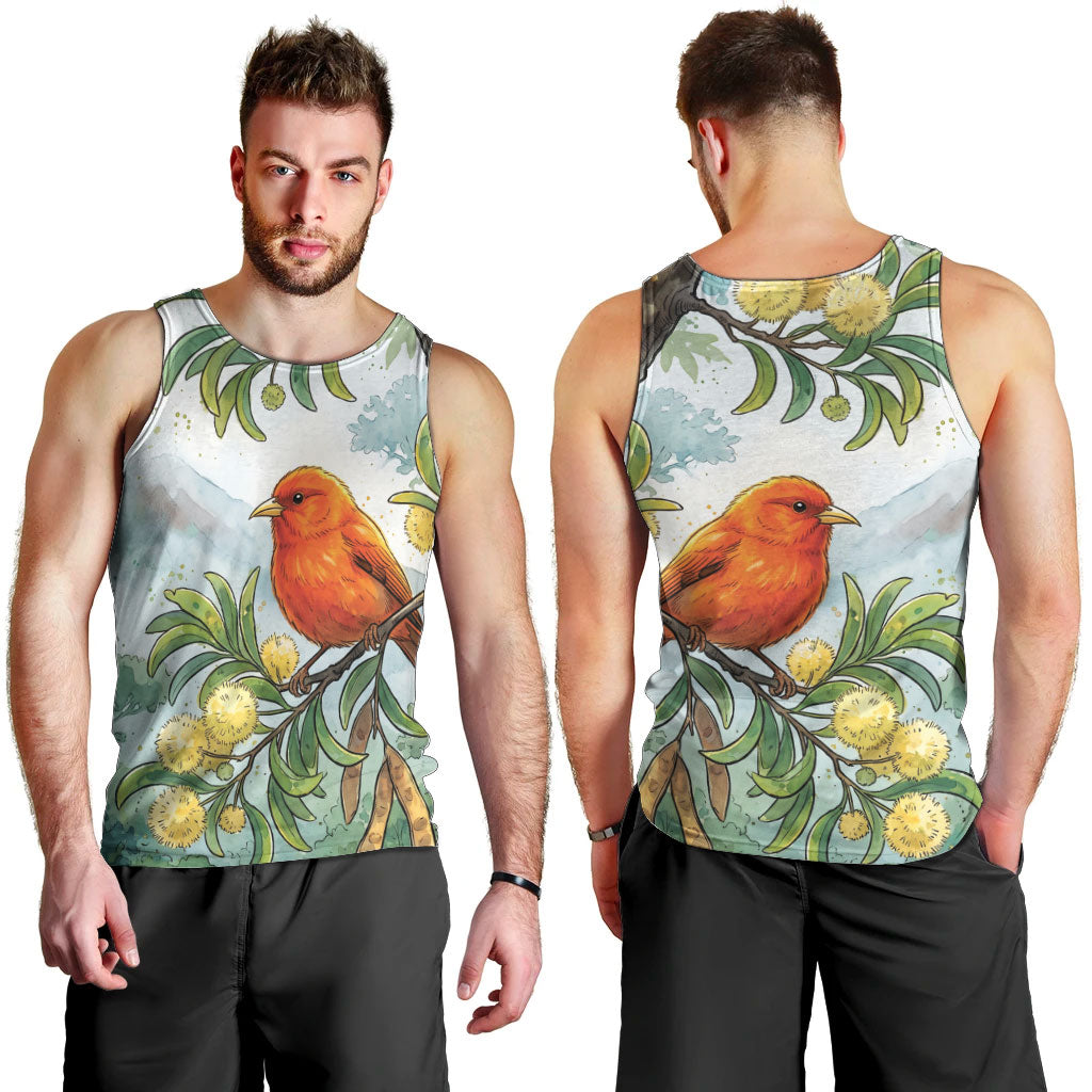 Aloha Hawaii Akepa Koa Tree Watercolor Men Tank Top LT14 - Polynesian Pride