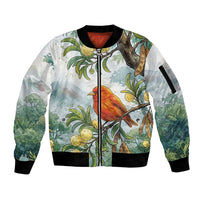 Aloha Hawaii Akepa Koa Tree Watercolor Sleeve Zip Bomber Jacket LT14 Unisex Watercolor - Polynesian Pride
