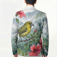 Aloha Hawaii Maui Parrotbill Hibiscus Watercolor Blazer LT14 - Polynesian Pride