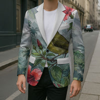 Aloha Hawaii Maui Parrotbill Hibiscus Watercolor Blazer LT14 - Polynesian Pride