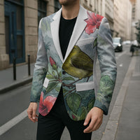 Aloha Hawaii Maui Parrotbill Hibiscus Watercolor Blazer LT14 - Polynesian Pride