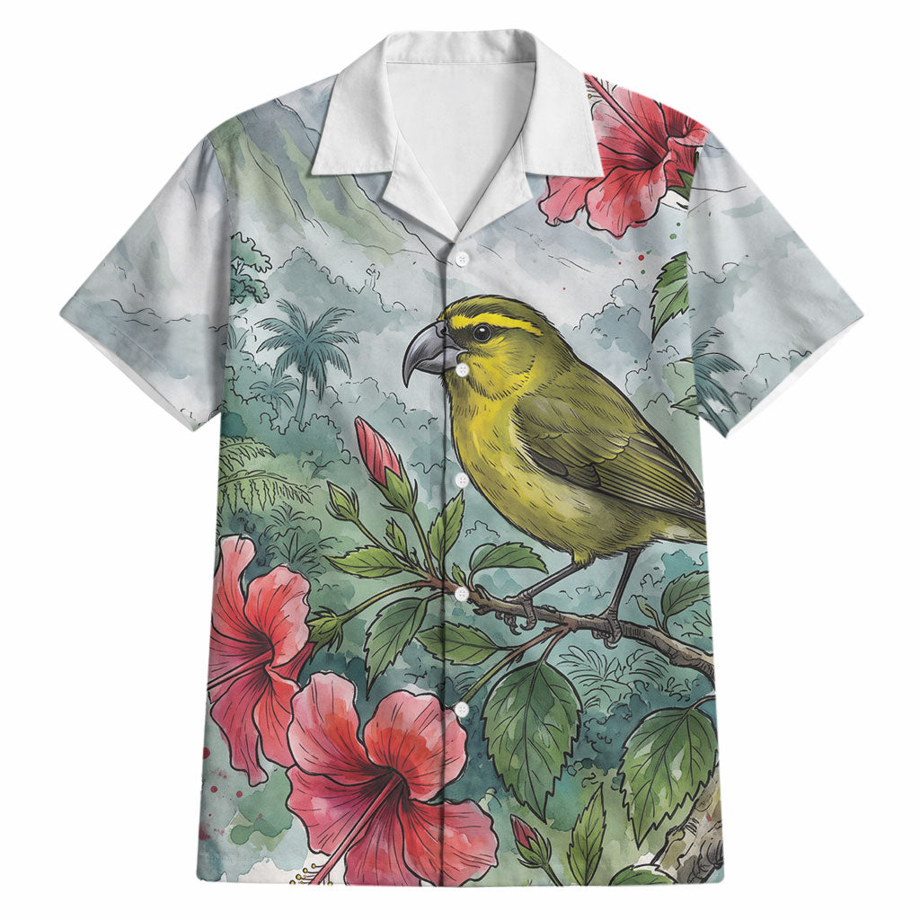 Aloha Hawaii Maui Parrotbill Hibiscus Watercolor Hawaiian Shirt LT14 Watercolor - Polynesian Pride