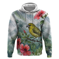 Aloha Hawaii Maui Parrotbill Hibiscus Watercolor Hoodie LT14 Pullover Hoodie Watercolor - Polynesian Pride
