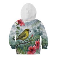 Aloha Hawaii Maui Parrotbill Hibiscus Watercolor Kid Hoodie LT14 - Polynesian Pride