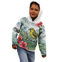 Aloha Hawaii Maui Parrotbill Hibiscus Watercolor Kid Hoodie LT14 - Polynesian Pride