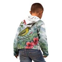Aloha Hawaii Maui Parrotbill Hibiscus Watercolor Kid Hoodie LT14 - Polynesian Pride