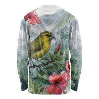 Aloha Hawaii Maui Parrotbill Hibiscus Watercolor Long Sleeve Shirt LT14 - Polynesian Pride