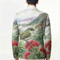 Aloha Hawaii Creeper Ohia Lehua Watercolor Blazer LT14 - Polynesian Pride
