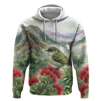 Aloha Hawaii Creeper Ohia Lehua Watercolor Hoodie LT14 Pullover Hoodie Watercolor - Polynesian Pride