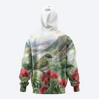 Aloha Hawaii Creeper Ohia Lehua Watercolor Hoodie LT14 - Polynesian Pride