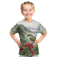 Aloha Hawaii Creeper Ohia Lehua Watercolor Kid T Shirt LT14 Watercolor - Polynesian Pride