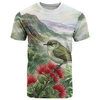 Aloha Hawaii Creeper Ohia Lehua Watercolor T Shirt LT14 Watercolor - Polynesian Pride