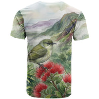 Aloha Hawaii Creeper Ohia Lehua Watercolor T Shirt LT14 - Polynesian Pride
