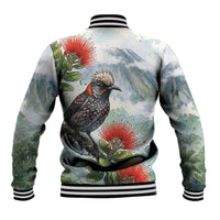 Aloha Hawaii Akohekohe Ohia Lehua Watercolor Baseball Jacket