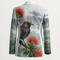 Aloha Hawaii Akohekohe Ohia Lehua Watercolor Blazer