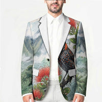 Aloha Hawaii Akohekohe Ohia Lehua Watercolor Blazer