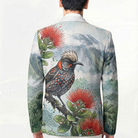 Aloha Hawaii Akohekohe Ohia Lehua Watercolor Blazer
