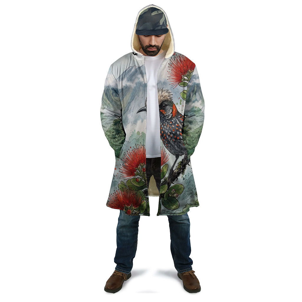 Aloha Hawaii Akohekohe Ohia Lehua Watercolor Cloak
