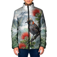 Aloha Hawaii Akohekohe Ohia Lehua Watercolor Padded Jacket LT14 Men Watercolor - Polynesian Pride