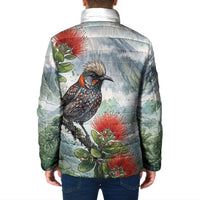 Aloha Hawaii Akohekohe Ohia Lehua Watercolor Padded Jacket LT14 - Polynesian Pride