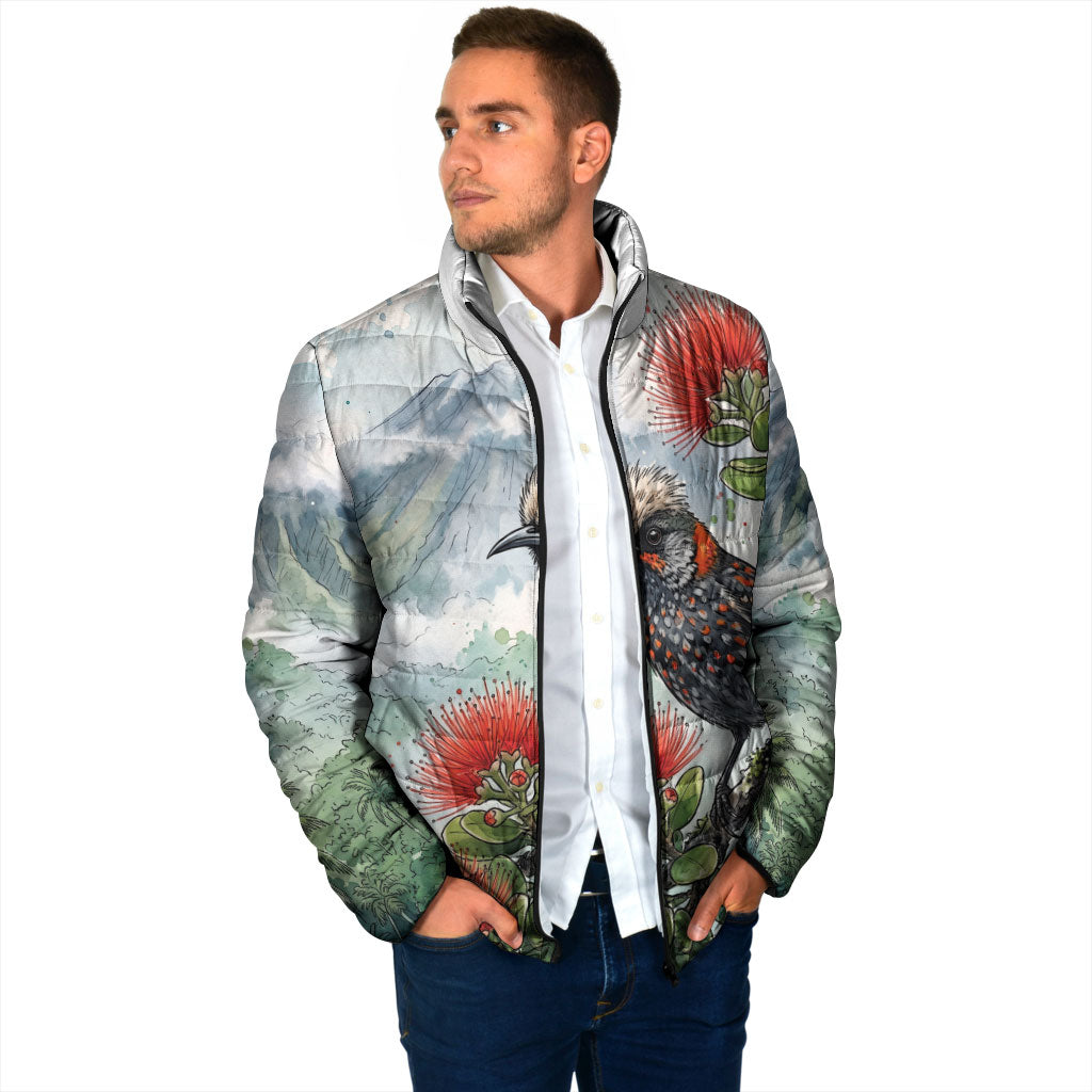 Aloha Hawaii Akohekohe Ohia Lehua Watercolor Padded Jacket LT14 - Polynesian Pride