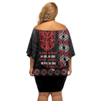 Aotearoa Toitu Te Tiriti Family Matching Off Shoulder Short Dress and Hawaiian Shirt Honour The Treaty Maori Haka