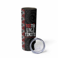 Aotearoa Toitu Te Tiriti Skinny Tumbler Honour The Treaty Maori Haka LT14 - Polynesian Pride