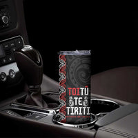 Aotearoa Toitu Te Tiriti Skinny Tumbler Honour The Treaty Maori Haka LT14 - Polynesian Pride
