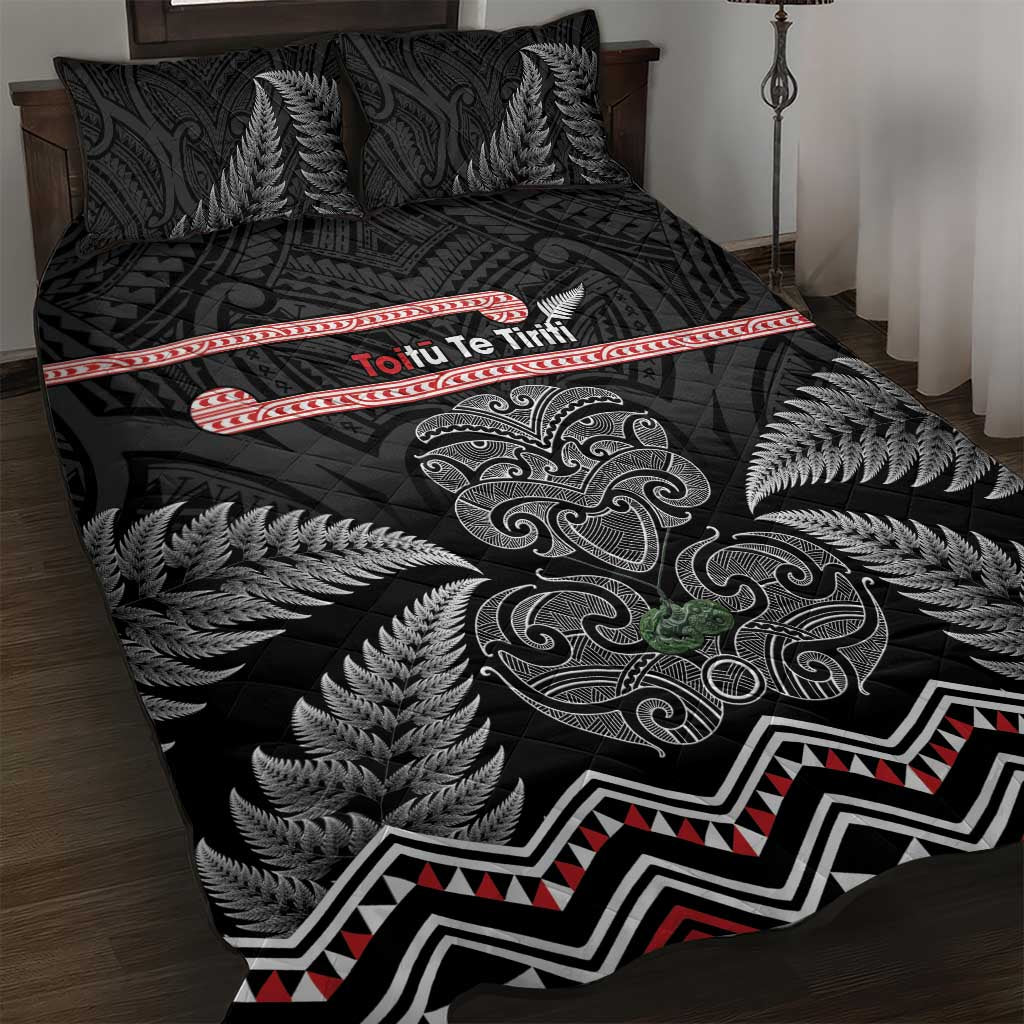 Aotearoa Toitu Te Tiriti Quilt Bed Set Stand Together! Stand Stronger! - NZ Tiki