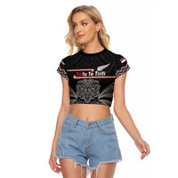 Aotearoa Toitu Te Tiriti Raglan Cropped T Shirt Stand Together! Stand Stronger! - NZ Tiki