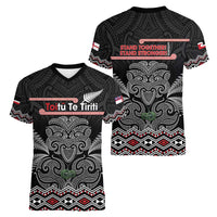 Aotearoa Toitu Te Tiriti Women V-Neck T-Shirt Stand Together! Stand Stronger! - NZ Tiki LT14 - Polynesian Pride