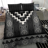 Black Taniko Aotearoa Bedding Set Niho Taniwha Mix Poutama LT14 - Polynesian Pride