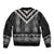 Black Taniko Aotearoa Bomber Jacket Niho Taniwha Mix Poutama LT14