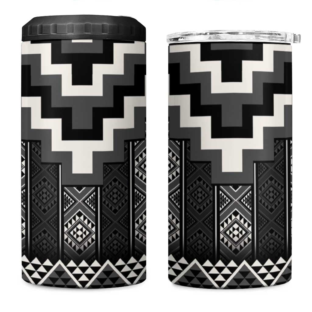 Black Taniko Aotearoa 4 in 1 Can Cooler Tumbler Niho Taniwha Mix Poutama LT14