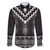 Black Taniko Aotearoa Family Matching Long Sleeve Bodycon Dress and Hawaiian Shirt Niho Taniwha Mix Poutama LT14