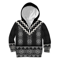 Black Taniko Aotearoa Kid Hoodie Niho Taniwha Mix Poutama LT14