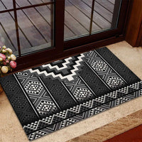 Black Taniko Aotearoa Rubber Doormat Niho Taniwha Mix Poutama LT14 - Polynesian Pride