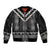 Black Taniko Aotearoa Sleeve Zip Bomber Jacket Niho Taniwha Mix Poutama LT14