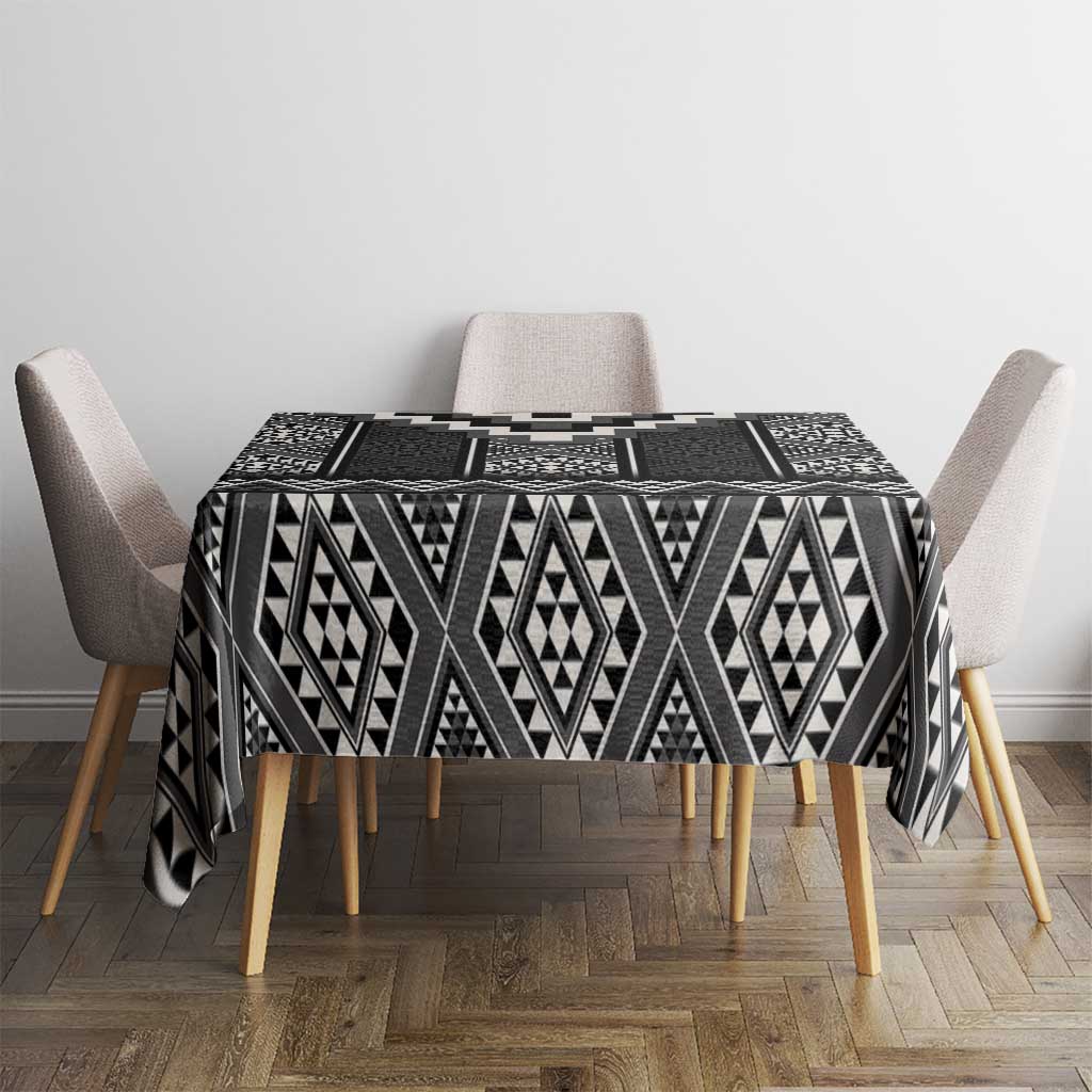 Black Taniko Aotearoa Tablecloth Niho Taniwha Mix Poutama LT14