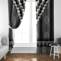 Black Taniko Aotearoa Window Curtain Niho Taniwha Mix Poutama LT14 - Polynesian Pride